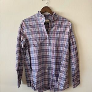 Plaid Button-Down Blouse